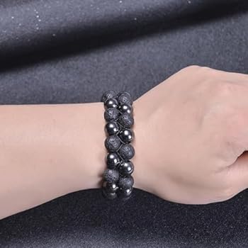 DL Mens Lava Rock Bracelet