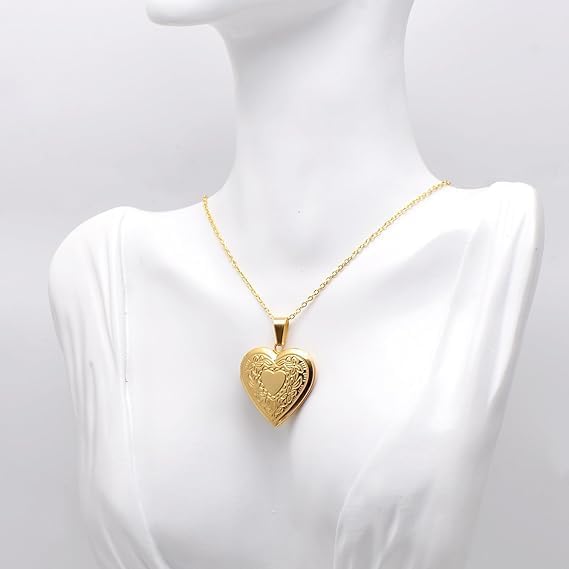 DL Heart Pendant Necklace for Women