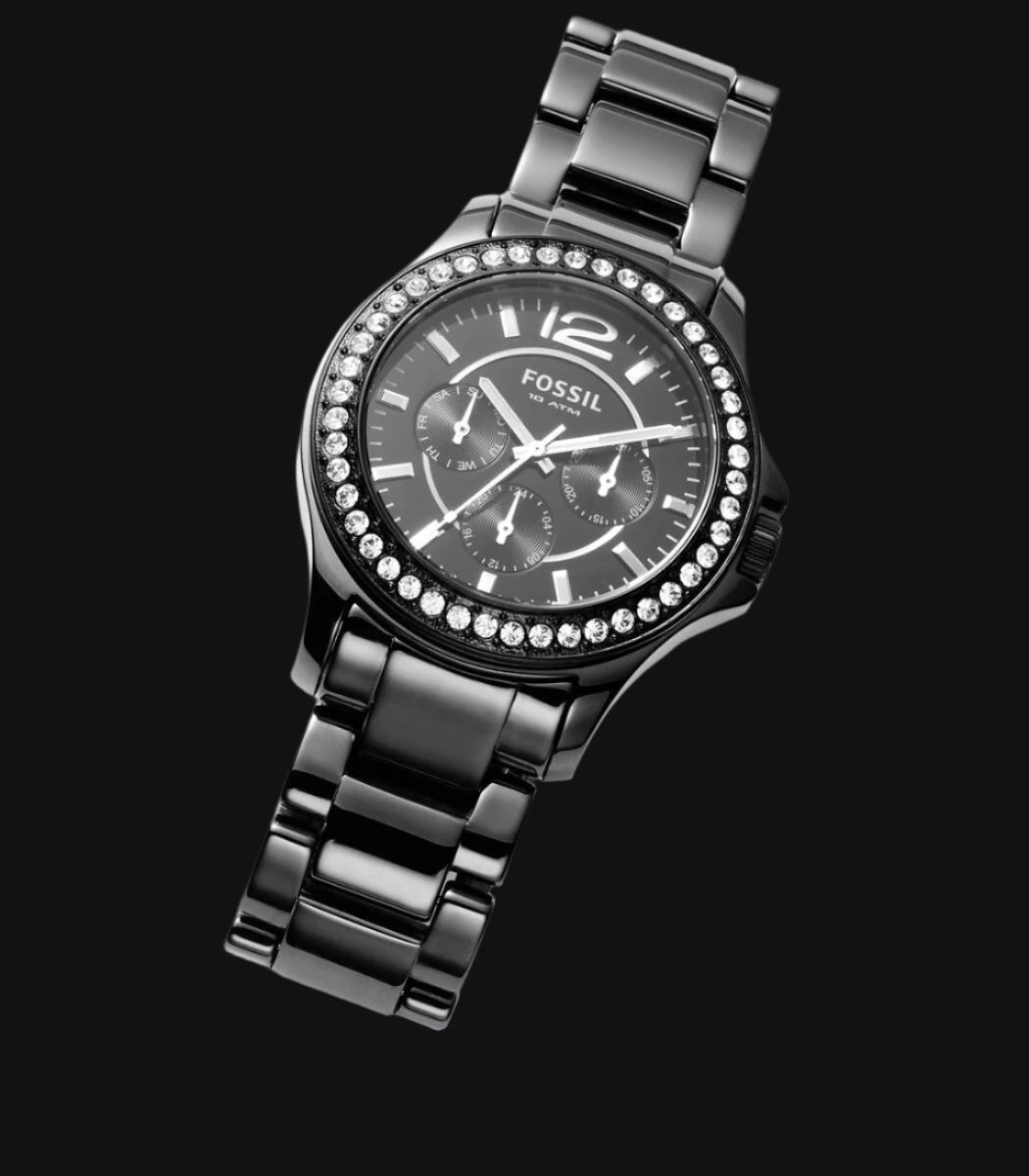 DL FOSSIL Multifunction Black Ceramic Watch