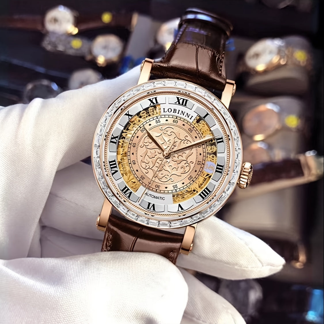 LOBINNI Brand Hollow Mechanical Watch