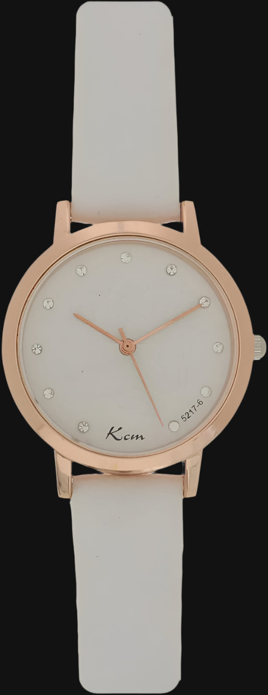 DL KCM Classical Watch For Women (White)