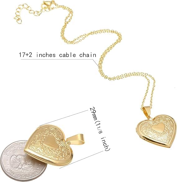 DL Heart Pendant Necklace for Women