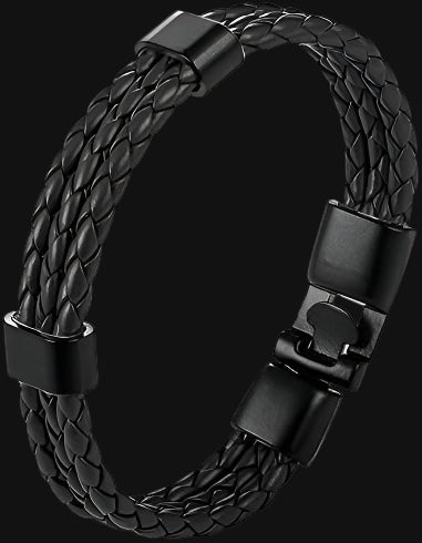 DL 3-layer braided leather bracelet