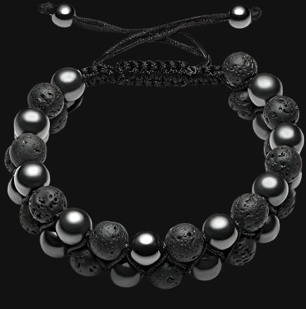 DL Mens Lava Rock Bracelet