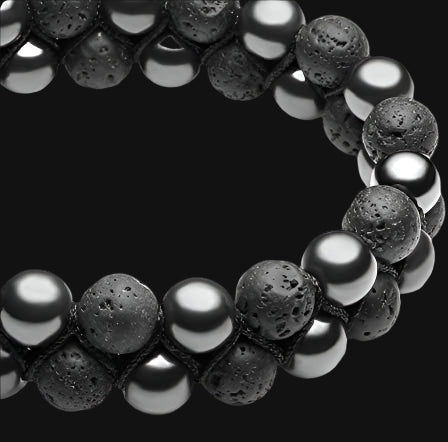 DL Mens Lava Rock Bracelet