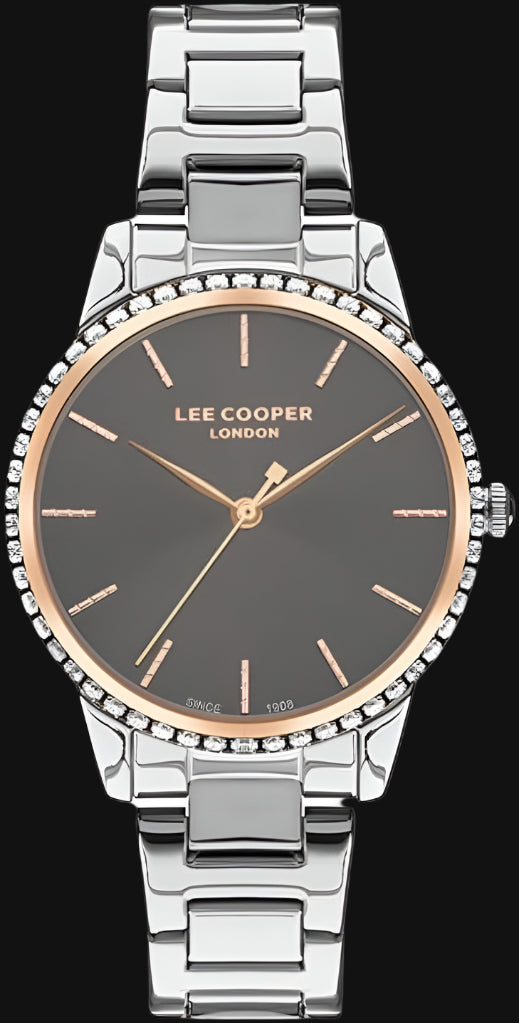 DL Lee Cooper Women's Quartz Movement Watch, Analog Display and Metal Strap - LC07438.460, Silver