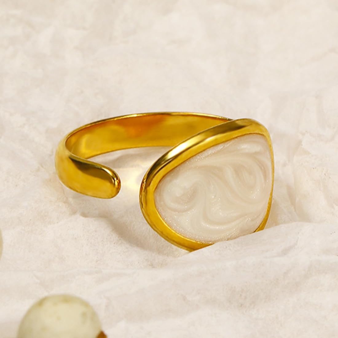 DL Irregular Geometric Enamel Band Ring