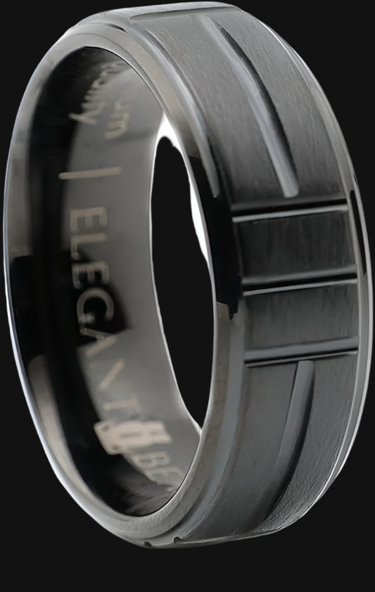 DL Black Tungsten Carbide Ring