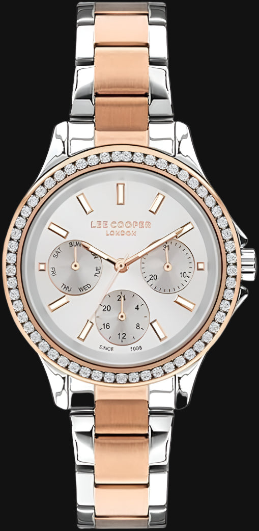 DL Lee Cooper Women's Multi Function Silver Dial Watch - LC07512.530