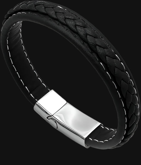 DL Elegant leather bracelet for men