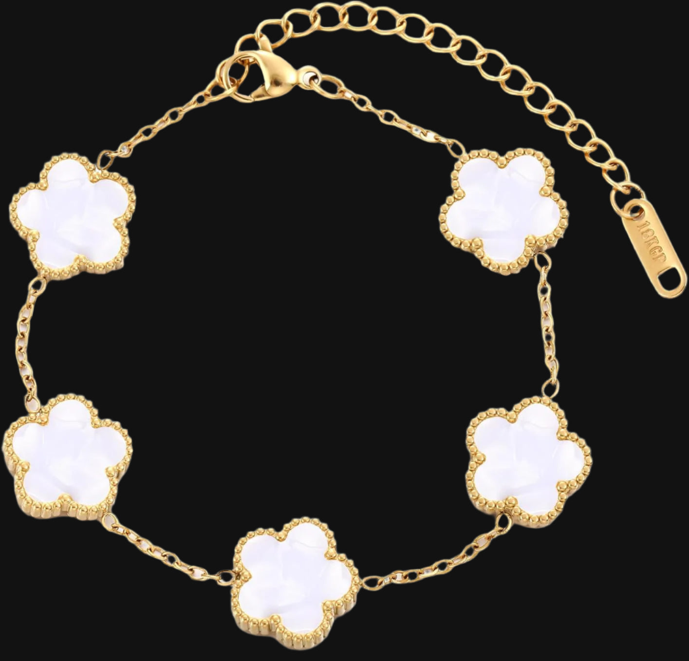 TICVSS Four Leaf Clover Bracelet for Women 18K Gold Plated