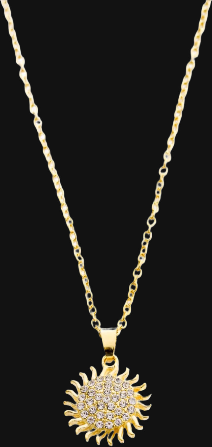 DL Gold Sun Necklace for Women