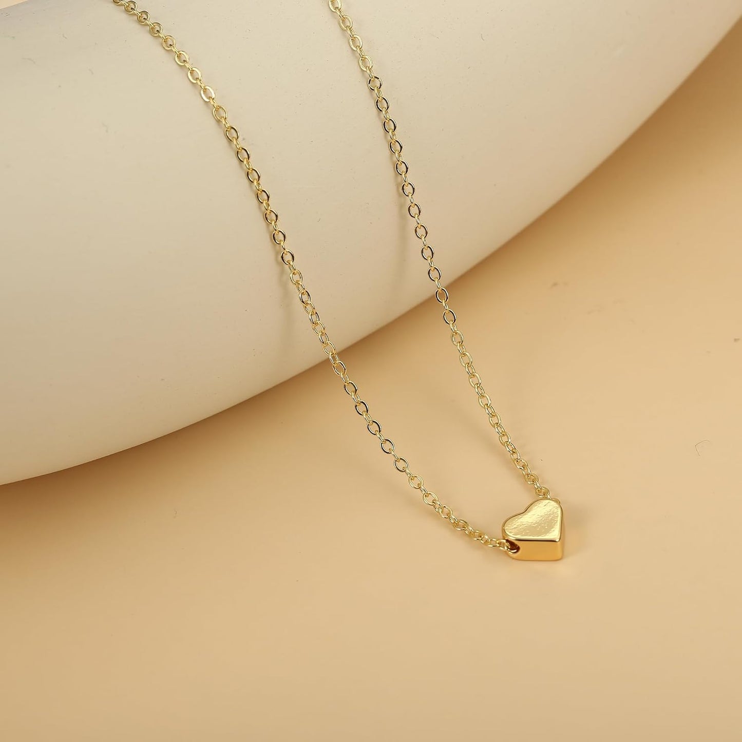 DL Gold Plated Cute Heart Necklace