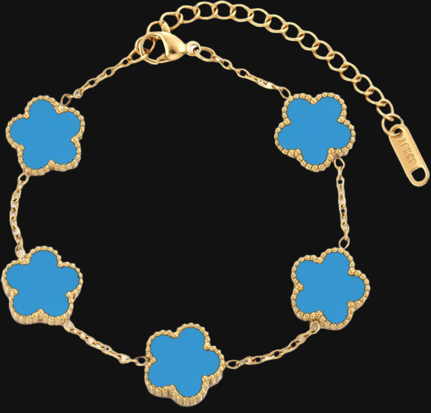 TICVSS Four Leaf Clover Bracelet for Women 18K Gold Plated