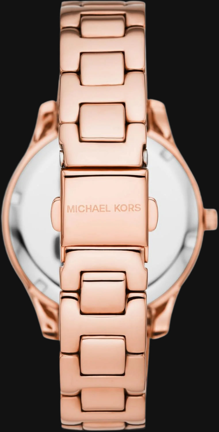 DL Michael Kors Metal Band Analog Watch for Women - Rose Gold