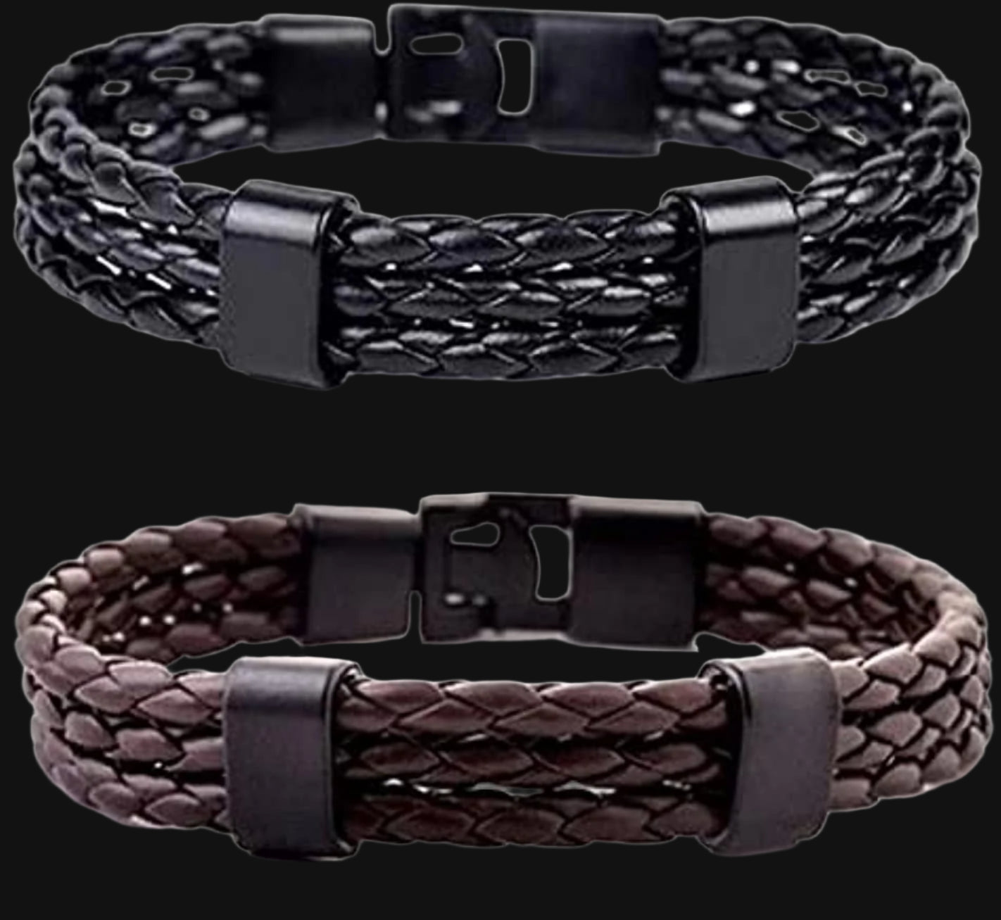 DL 3-layer braided leather bracelet