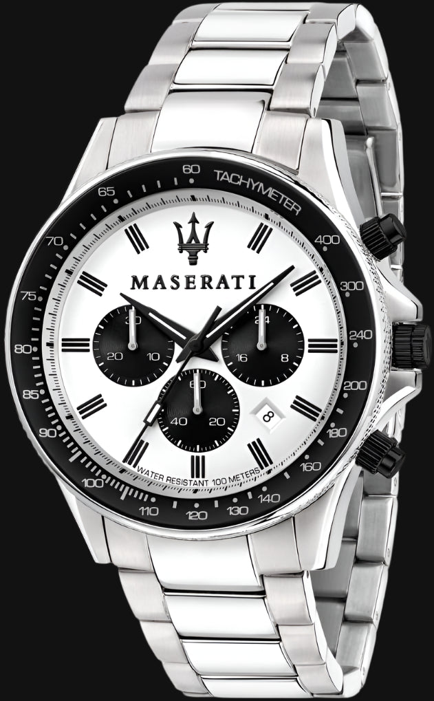 DL Maserati Successo Chronograph Steel Wristwatch