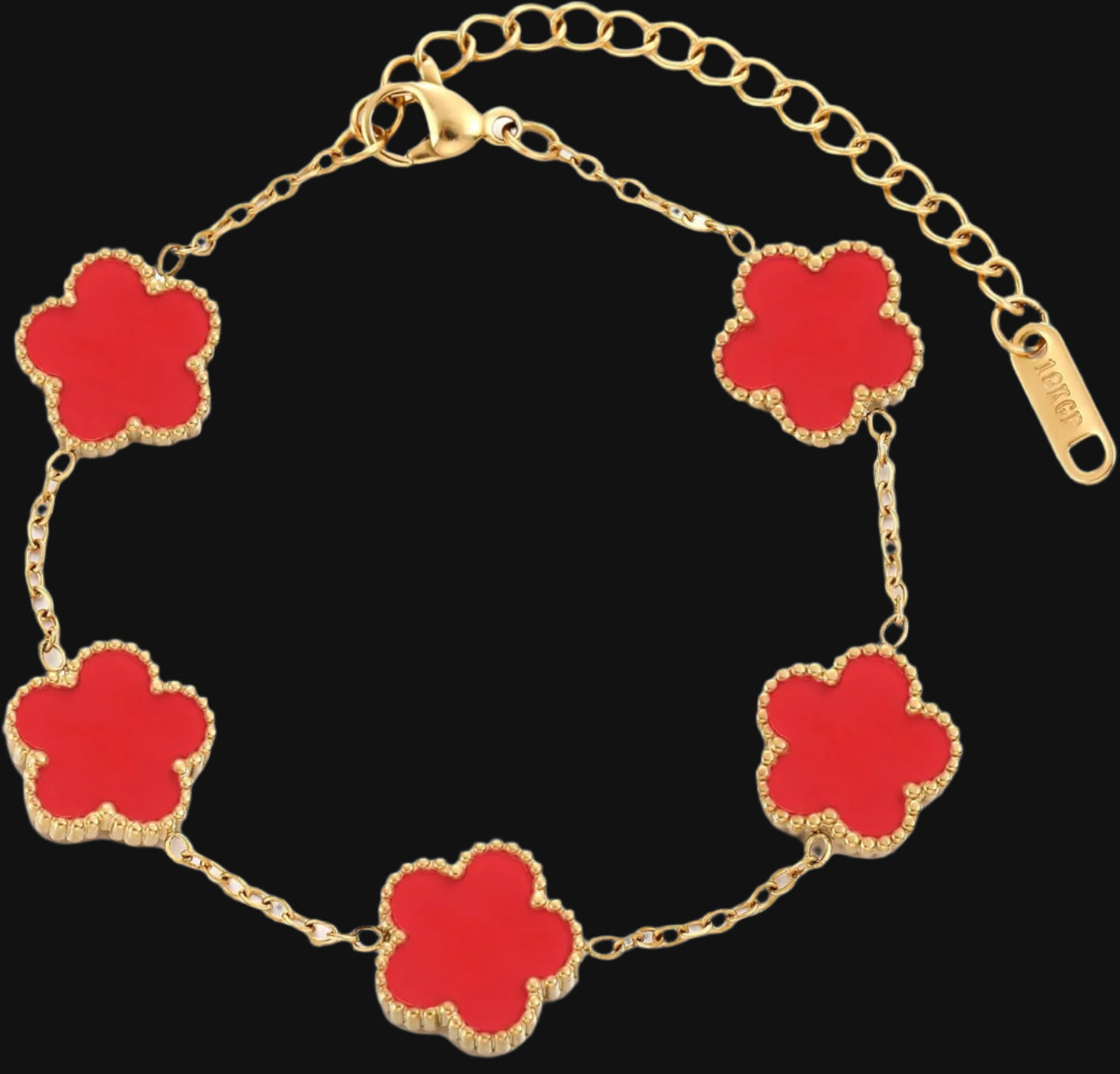 TICVSS Four Leaf Clover Bracelet for Women 18K Gold Plated