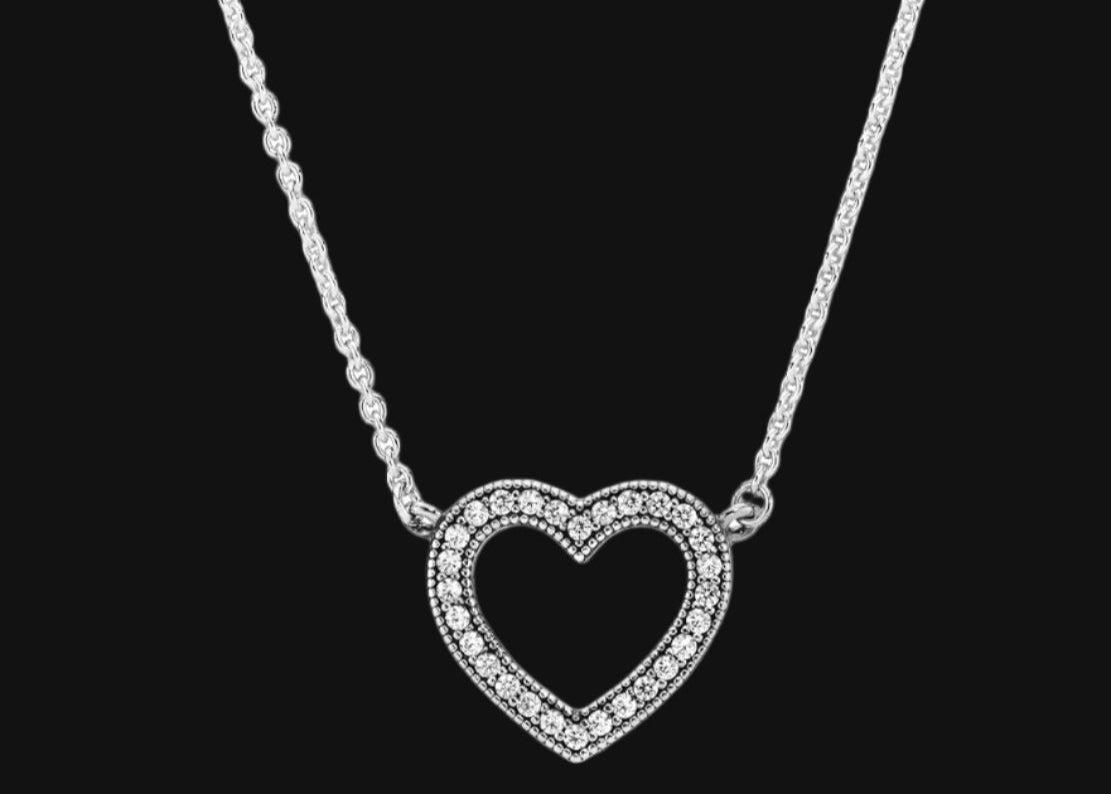 DL Women's Sterling Silver Loving Hearts of Pandora Necklace