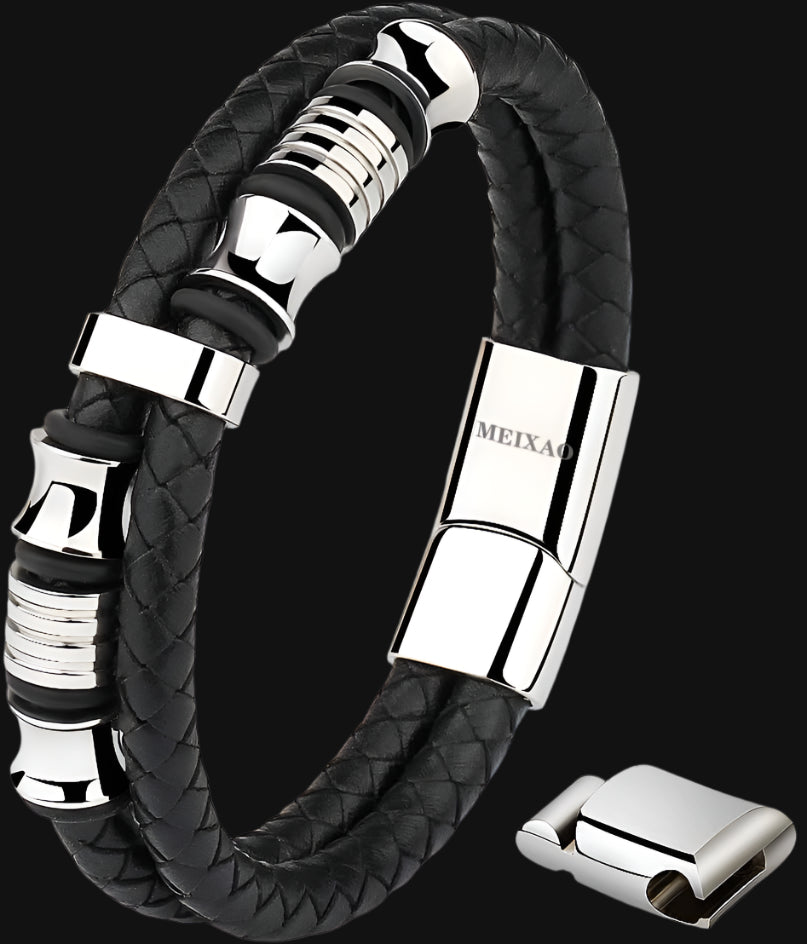 DL Meixao Bracelet for Men Cowhide Genuine