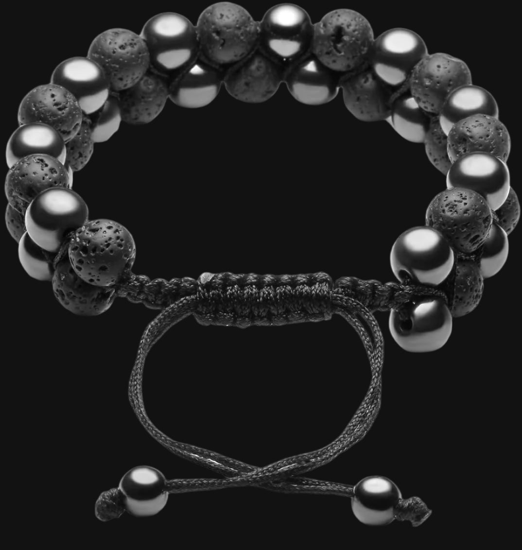 DL Mens Lava Rock Bracelet