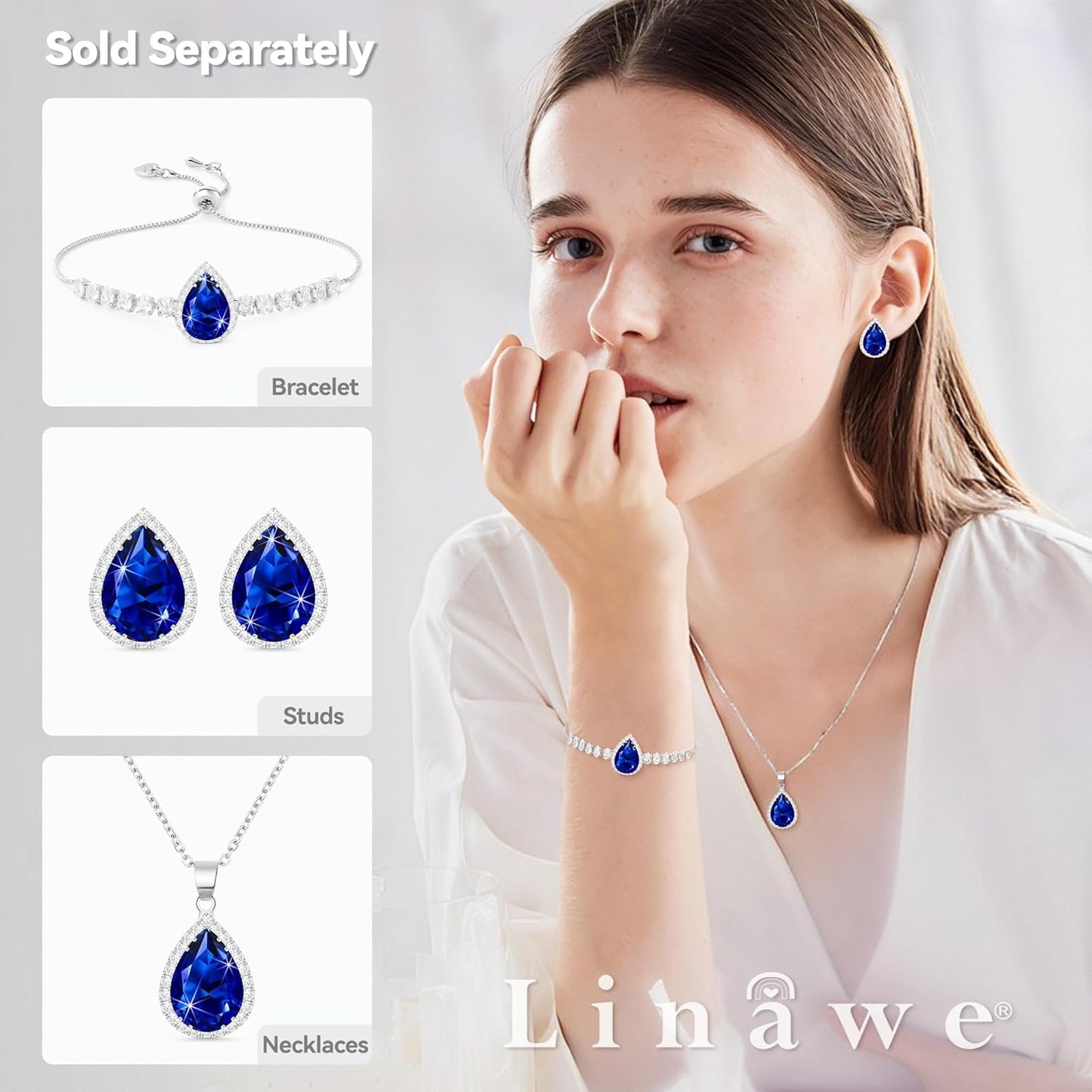 DL Linawe Crystal Chain Necklace for Women Trendy