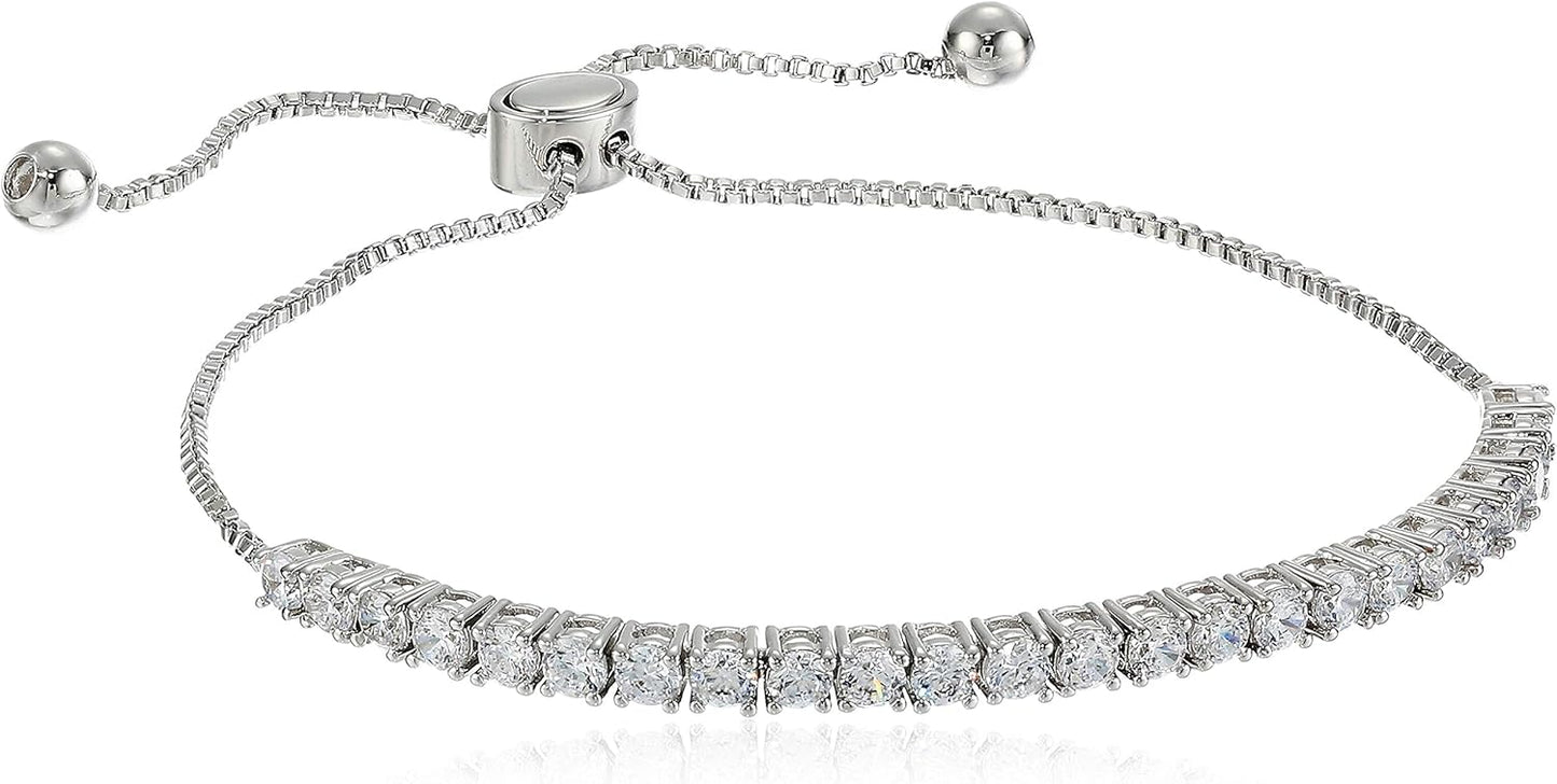 landau jewelry Women's Adjustable Pull Chain Tennis Bracelet