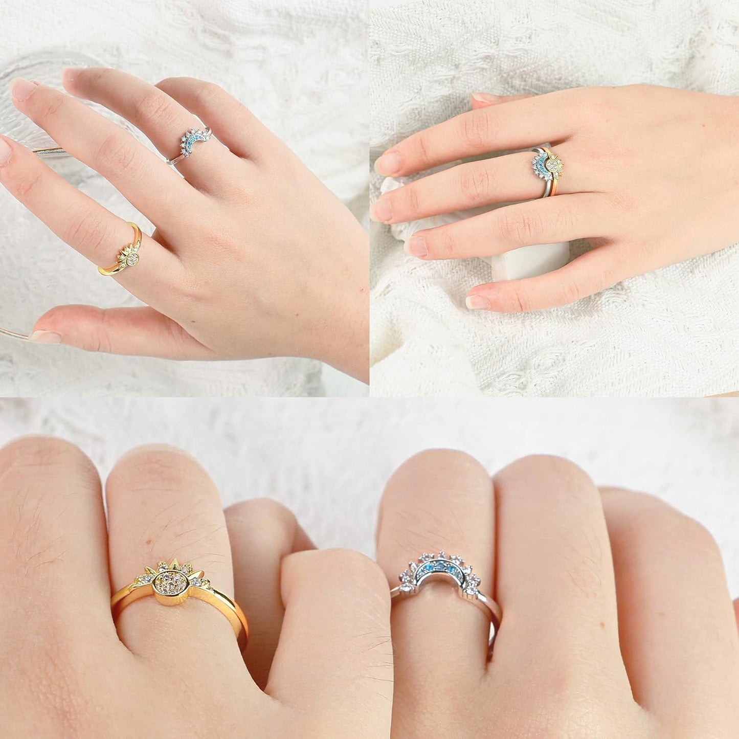 DL fashion mania Sun and Moon Ring  for Women