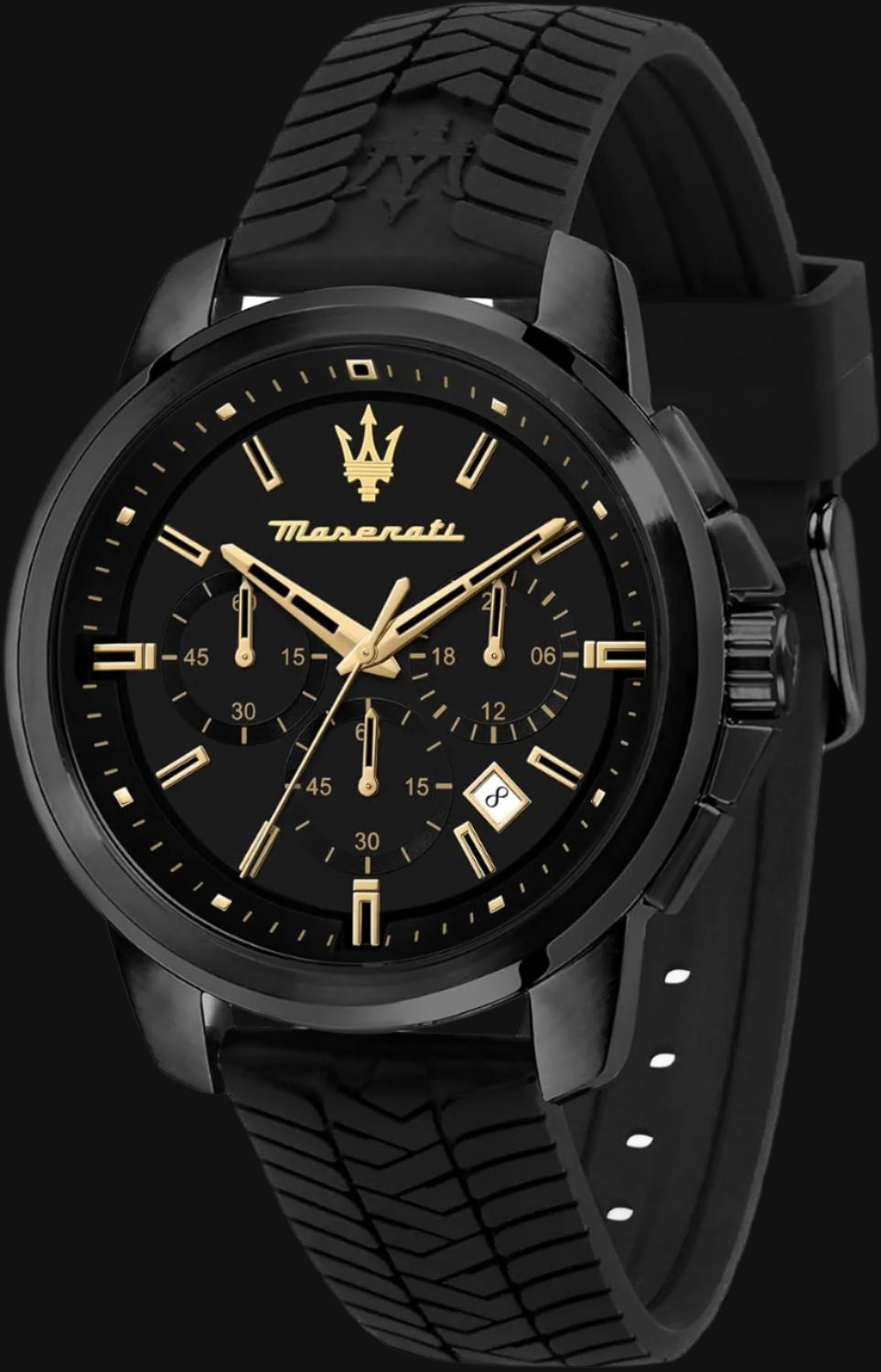 DL Maserati Successo Chronograph Black & Gold Watch.