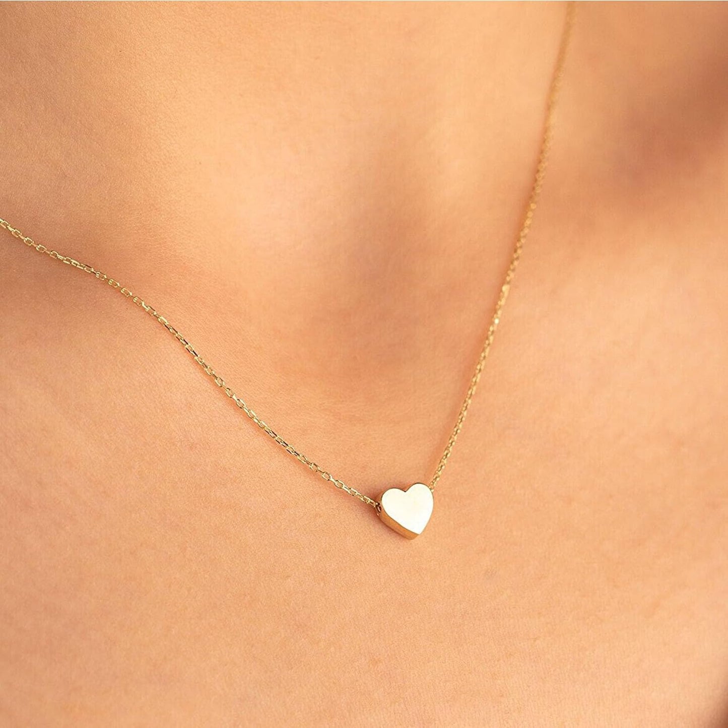 DL Gold Plated Cute Heart Necklace