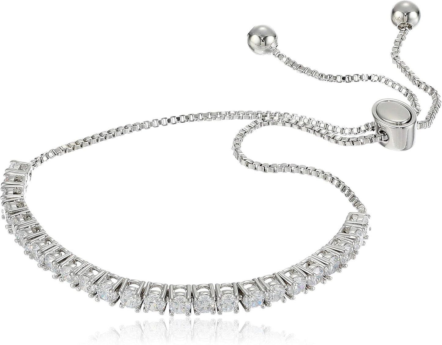 landau jewelry Women's Adjustable Pull Chain Tennis Bracelet