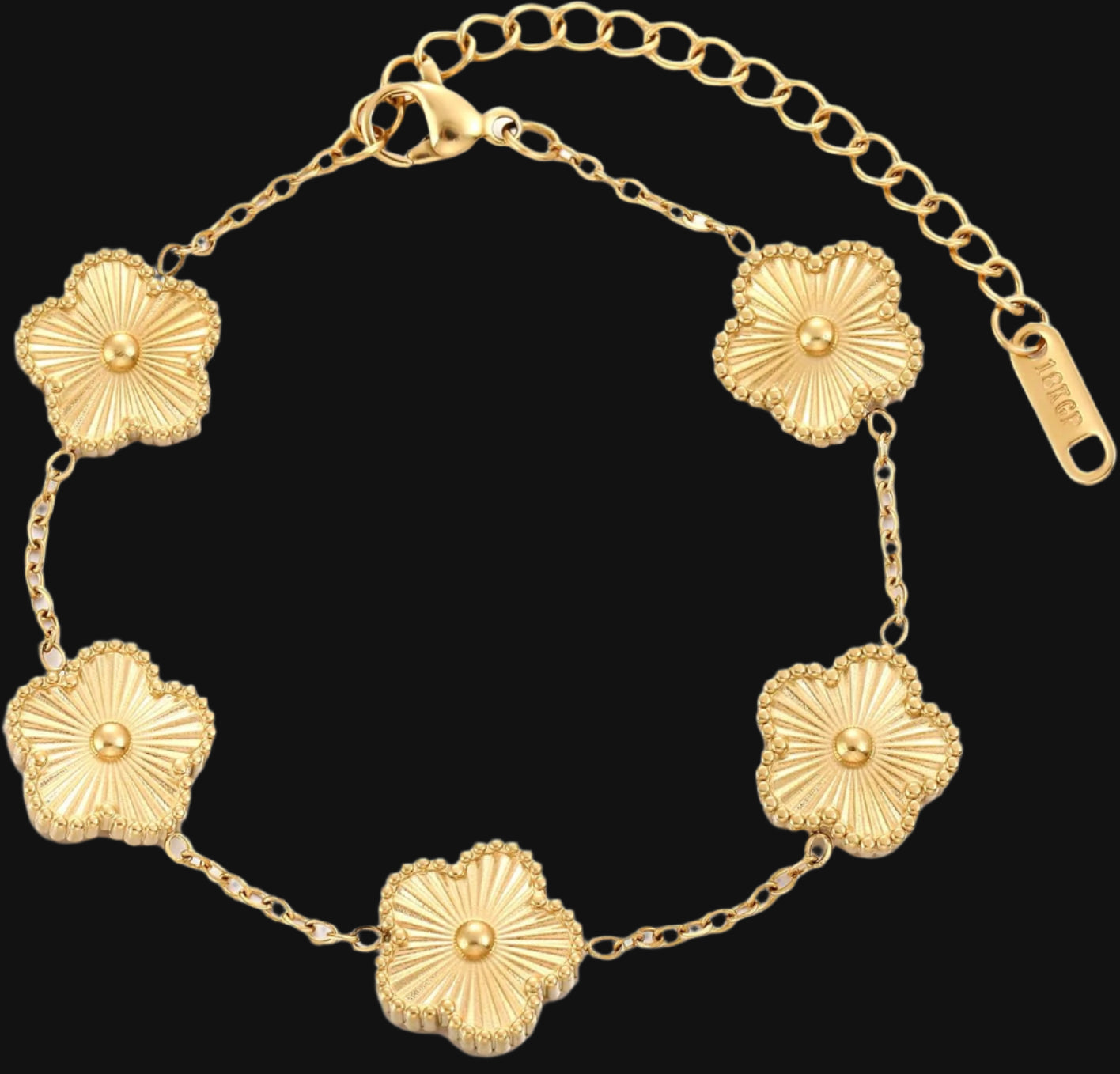 TICVSS Four Leaf Clover Bracelet for Women 18K Gold Plated