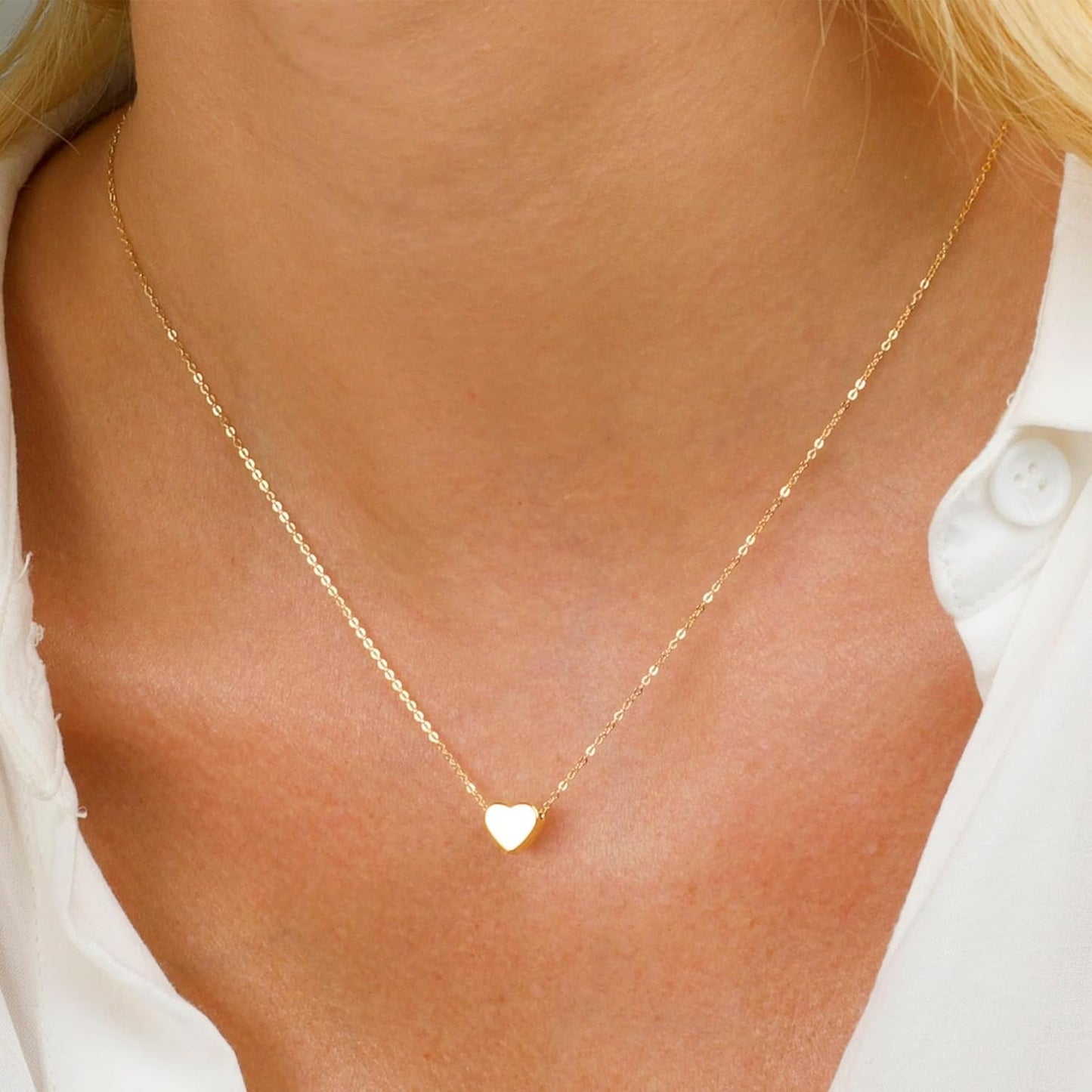 DL Gold Plated Cute Heart Necklace