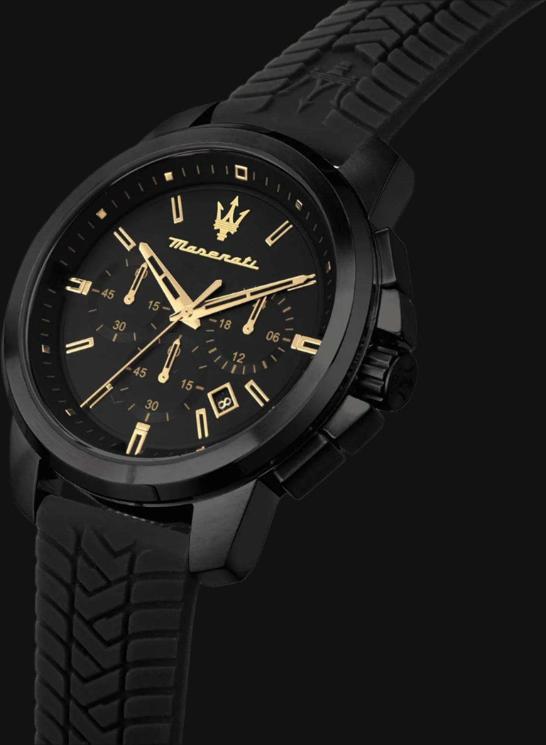 DL Maserati Successo Chronograph Black & Gold Watch.