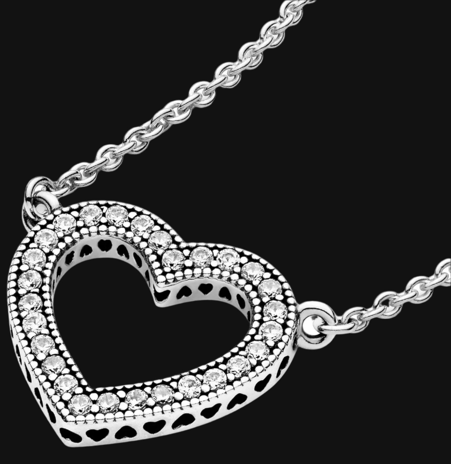 DL Women's Sterling Silver Loving Hearts of Pandora Necklace