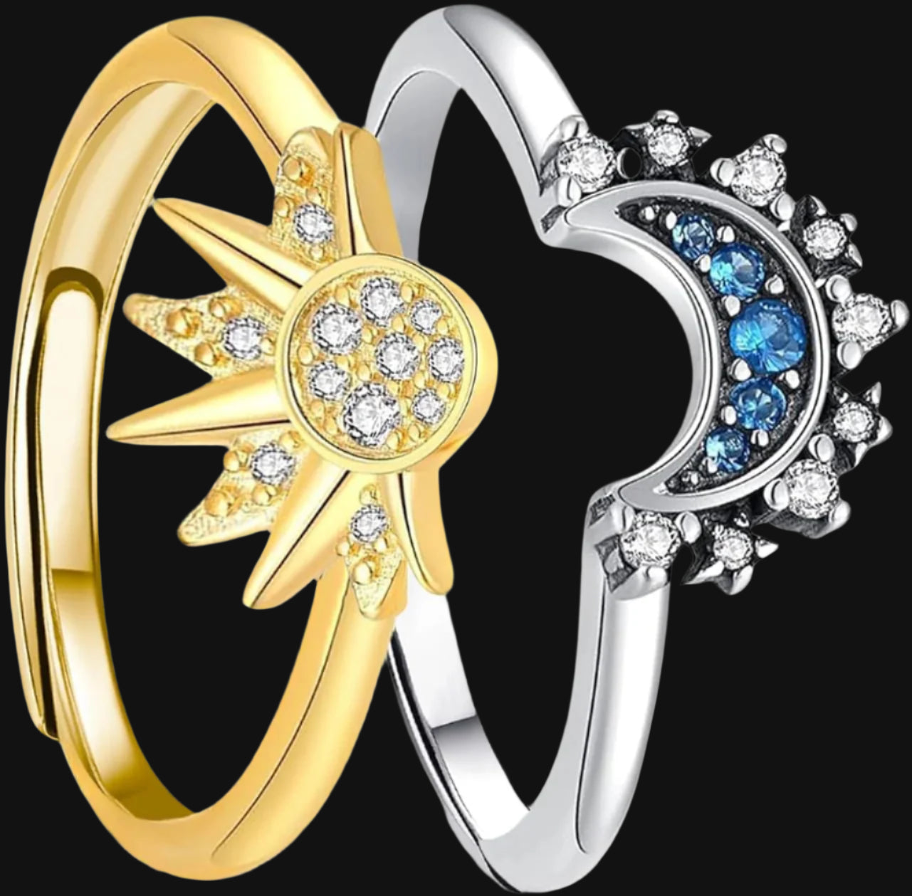 DL fashion mania Sun and Moon Ring  for Women