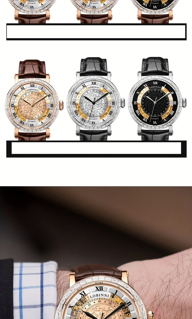 LOBINNI Brand Hollow Mechanical Watch