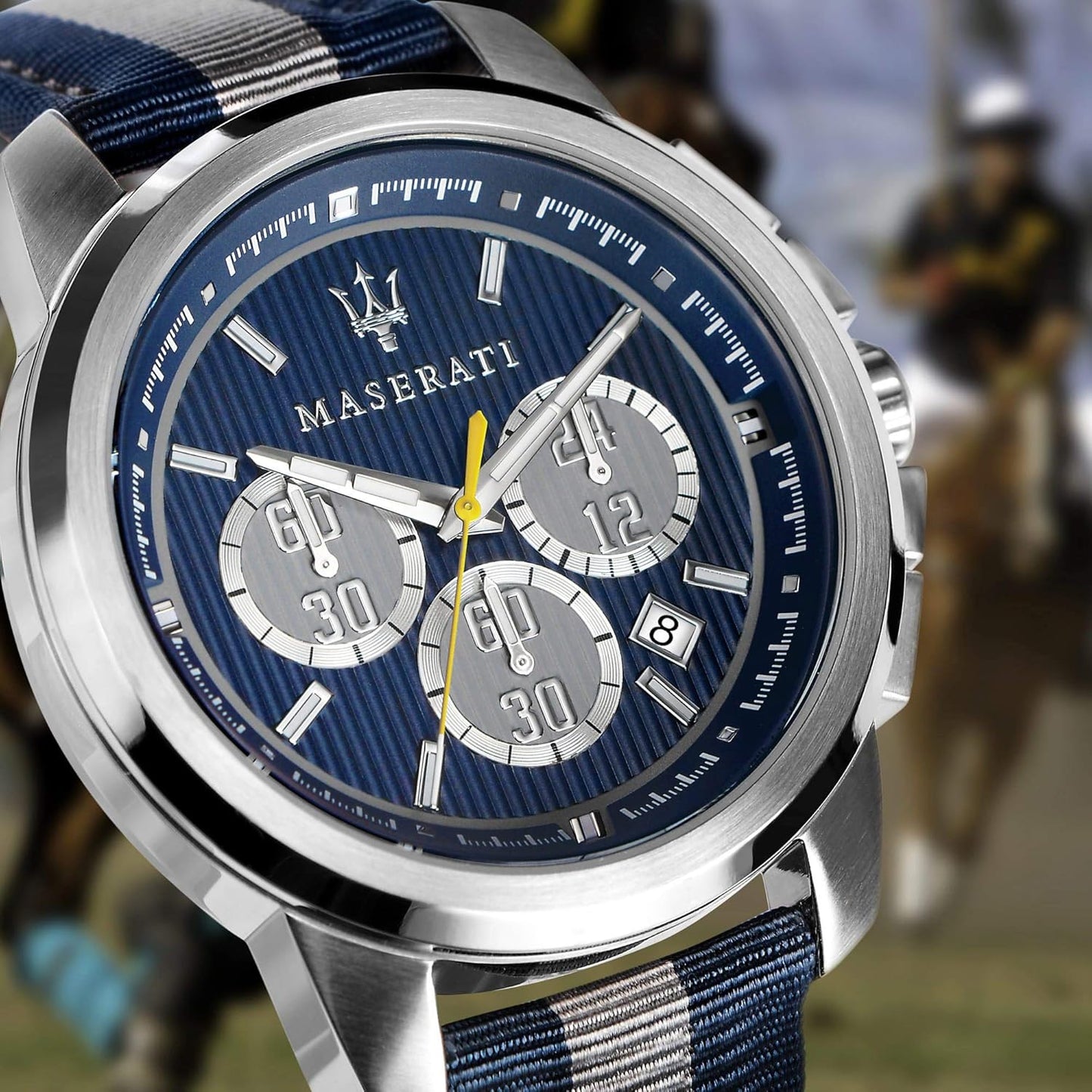 DL Maserati Successo Chronograph Blue & Silver Watch.