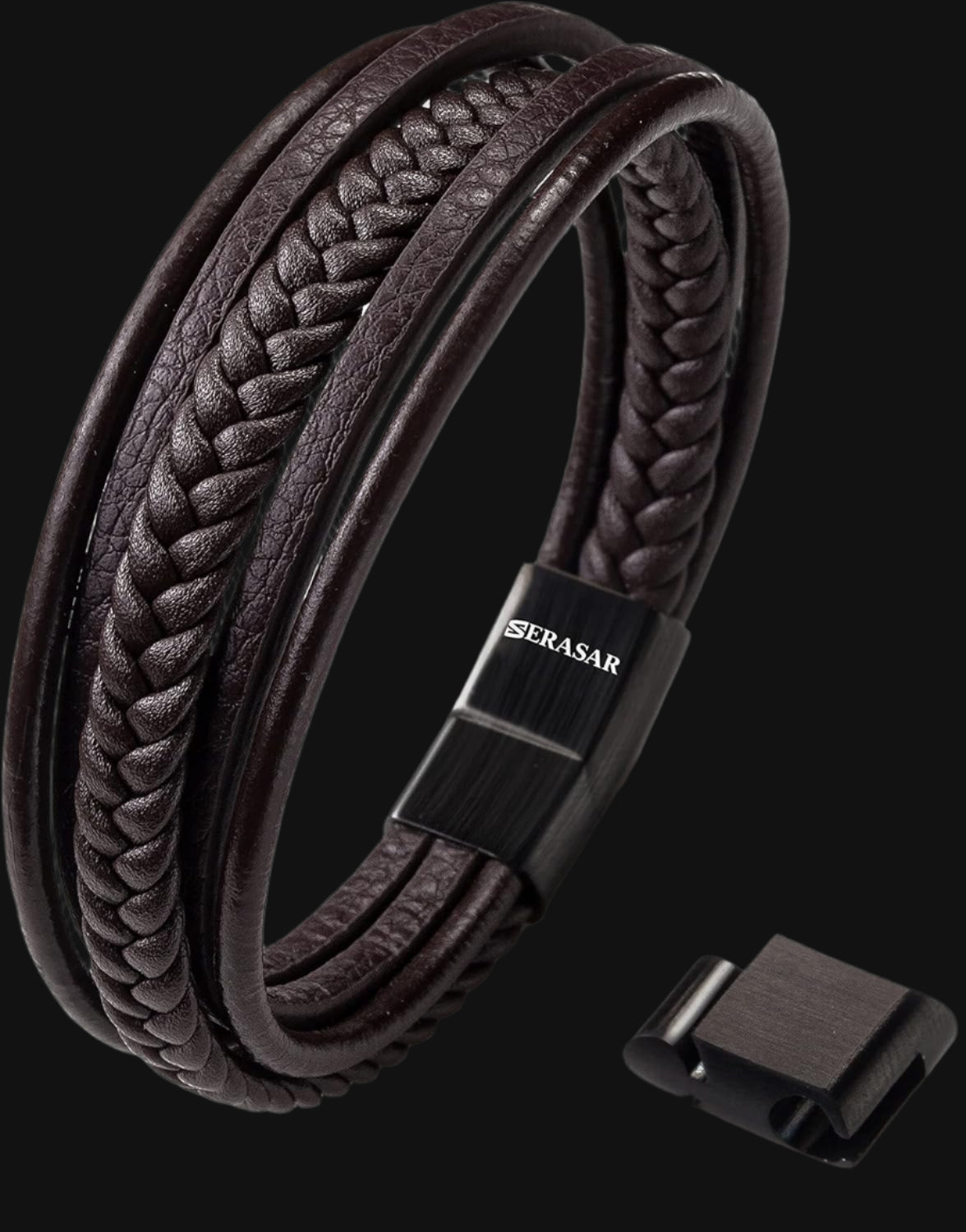 DL SERASAR Men's Leather Bracelet