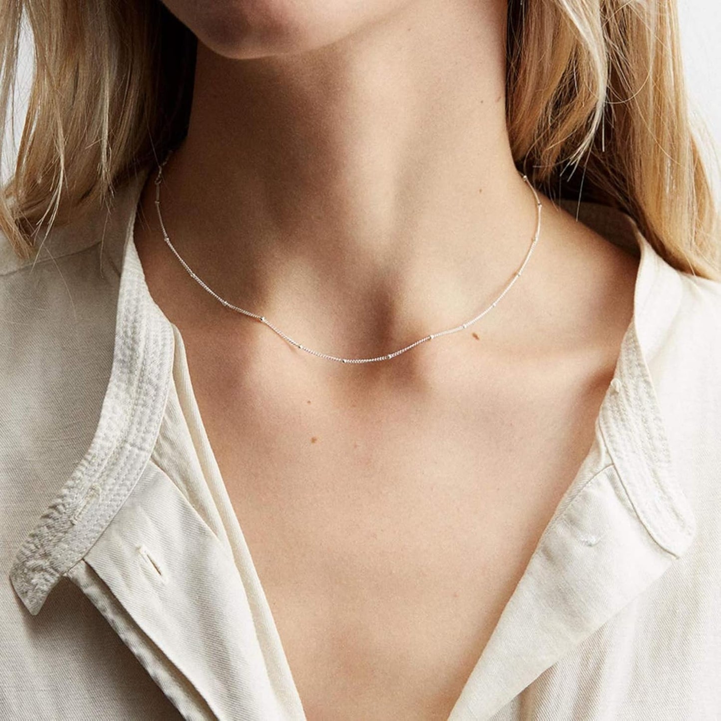 DL Ava Riley Forevereally Layered Dainty Disc Chokers Necklace for Women