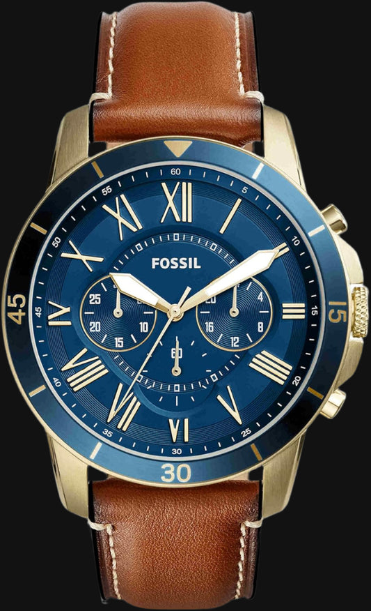 DL Fossil Men's Chronograph Leather Watch