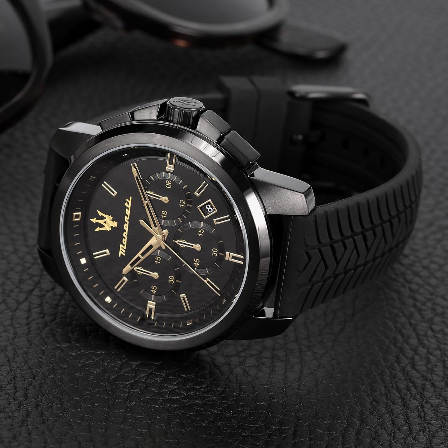 DL Maserati Successo Chronograph Black & Gold Watch.