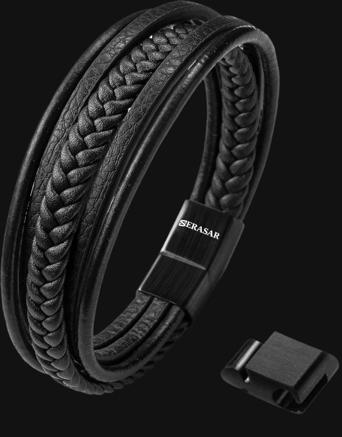 DL SERASAR Men's Leather Bracelet