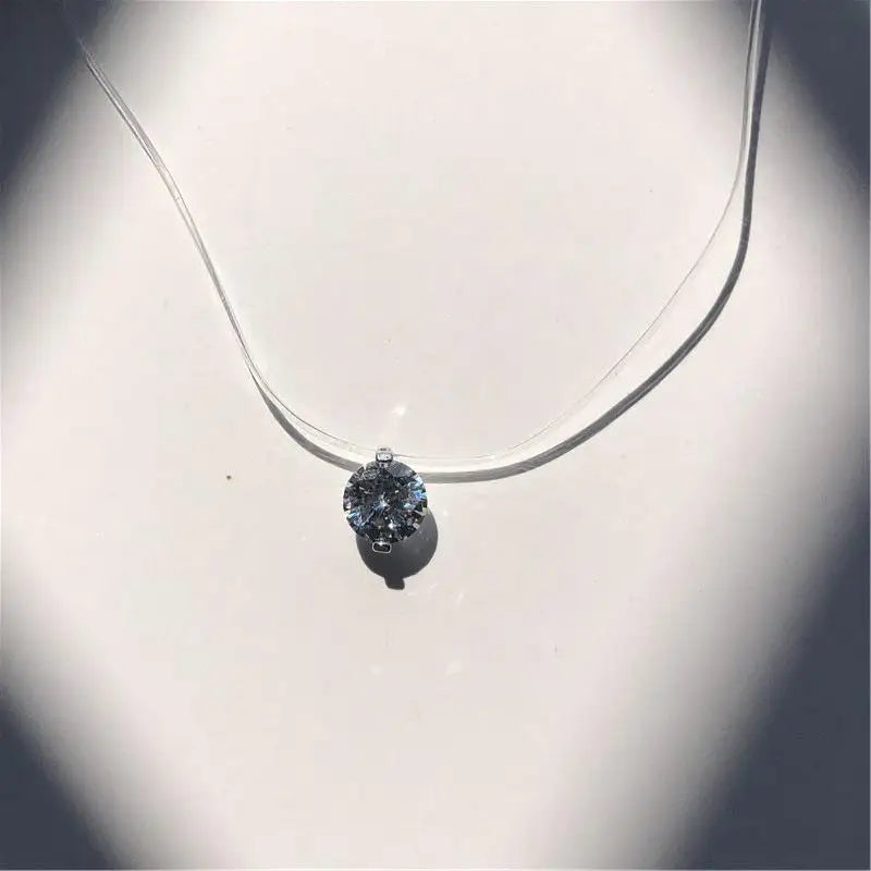 DL Transparent Fishing Line Invisible Zircon Necklace