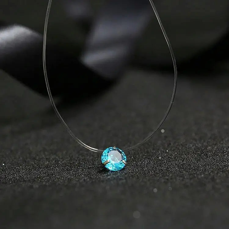 DL Transparent Fishing Line Invisible Zircon Necklace