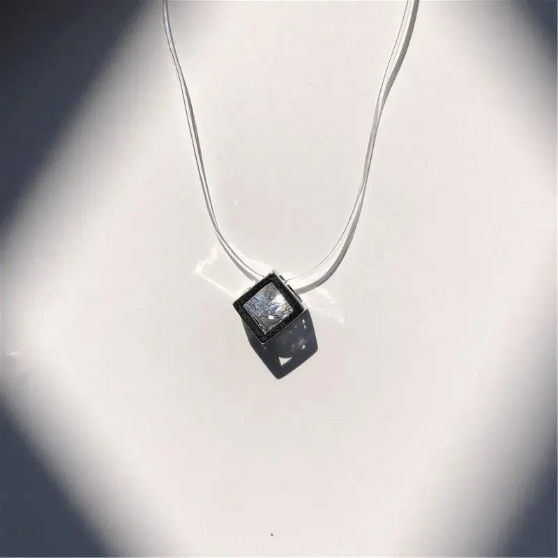 DL Transparent Fishing Line Invisible Zircon Necklace