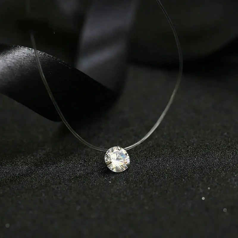 DL Transparent Fishing Line Invisible Zircon Necklace