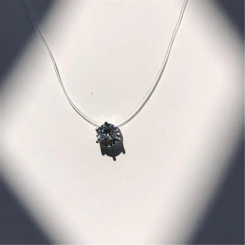 DL Transparent Fishing Line Invisible Zircon Necklace