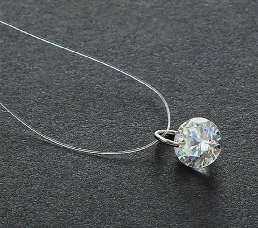 DL Transparent Fishing Line Invisible Zircon Necklace