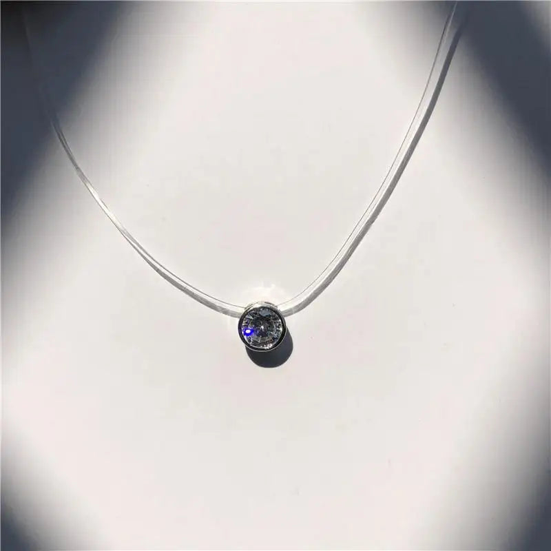 DL Transparent Fishing Line Invisible Zircon Necklace